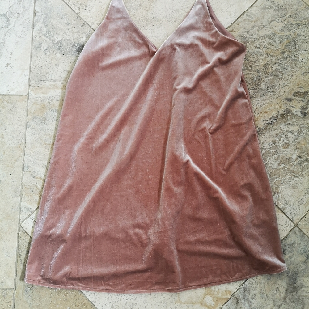 Brunette the label velour slip dress